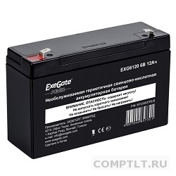 Батарея аккумуляторная 6V 12Ач Exegate EG12-6