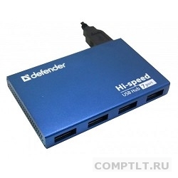 Концентратор USB HUB DEFENDER SEPTIMA USB 2.0, 7 порта, с адап. 2А