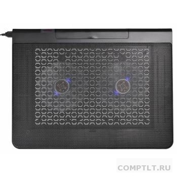 Подставка для ноутбука BURO 17"398x300x29mm 2xUSB 2x 140mmFAN 926г металлическая сетка/пластик черны