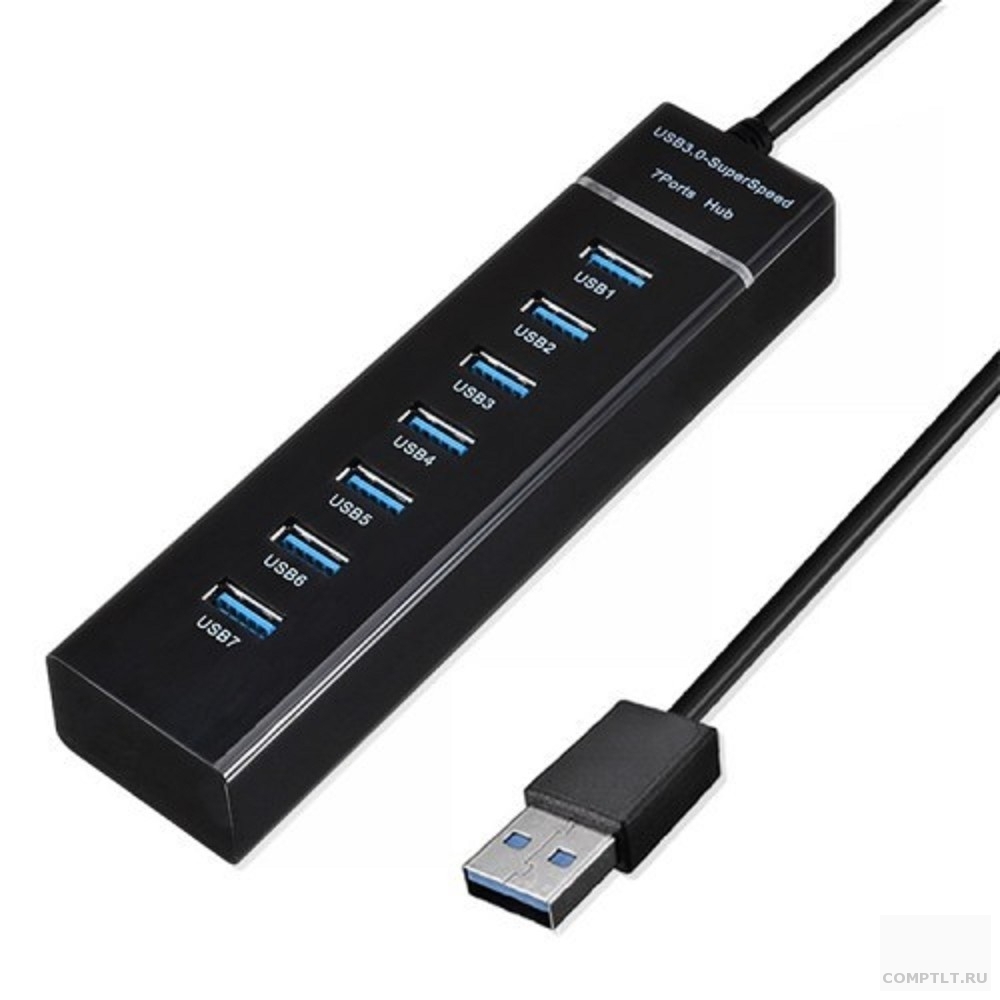 Концентратор USB HUB KS-is 7 x USB 2.0 F в USB 3.0 Type A M с БП KS-568 