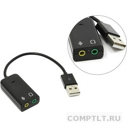 Внешняя звуковая карта ORIENT AU-01S, USB to Audio, 2 x jack 3.5 mm для подключения гарнитуры к порт