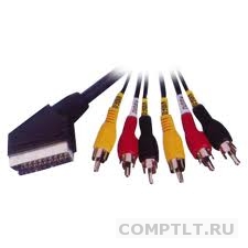 Кабель GLOBALvisin SCART - 6 RCA 1,2м