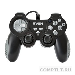SVEN X-PAD, чёрный и серебро SV-063007 Геймпад, вибрация, USB, 12 кнопок