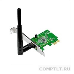 ASUS PCE-N10 WiFi Adapter PCI-E PCI-Ex1, WLAN 150Mbps, 802.11bgn 1x ext Antenna