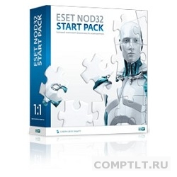 NOD32-ASP-NSBOX-1-1 ESET NOD32 START PACK - базовый комплект, лицензия на 1 год на 1ПК