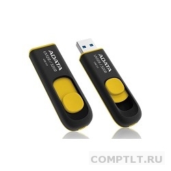 A-DATA Flash Drive 64Gb UV128 AUV128-64G-RBY USB3.0, Black-Yellow