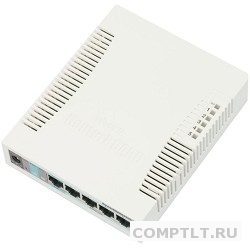 MikroTik RB260GS CSS106-5G-1Sr2 Коммутатор RouterBOARD 260GS 5-port Gigabit smart switch with SFP cage, SwOS, plastic case, PSU