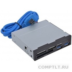 USB 2.0 Card reader SDXC/SD/SDHC/MMC/MS/microSD/xD/CF  2 порта USB 3.0 черный GR-152UB