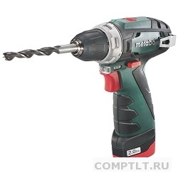 Metabo PowerMaxx BS Безударная дрель-шуруповерт 600079500  10.8В 1х2.0, патрон, сумка, вес 0.8 кг 