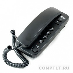 RITMIX RT-100 black проводной телефон повторный набор номера, настенная установка, кнопка выключения микрофона, регулятор громкости звонка
