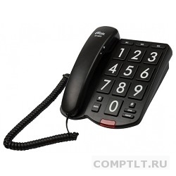 RITMIX RT-520 black Телефон проводнойповтор. набор, регулировка уровня громкости, световая индикац