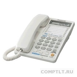 Panasonic KX-TS2368RUW белый 2 линии, конференц-связь, спикер., 30 номеров памяти, ЖКД, Flash, часы 