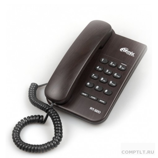 RITMIX RT-320 venge wood телефон проводной повторный набор номера, регулятор громкости