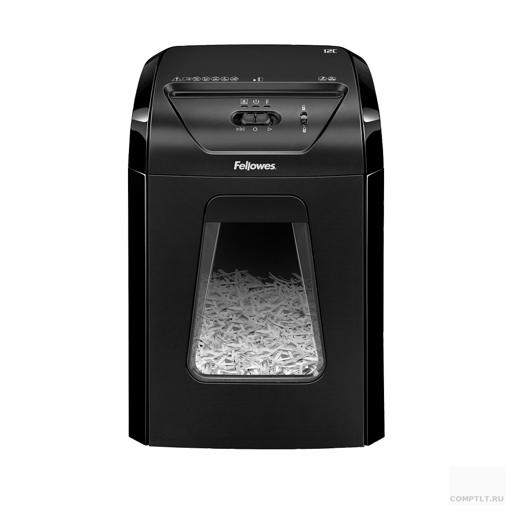 Fellowes Шредер PowerShred 12C FS-7120101 DIN P-4, 4х40мм, 12лст., 18лтр.,Safety Lock