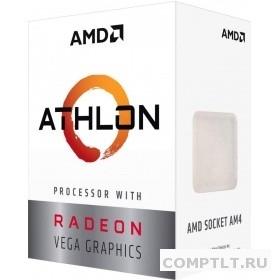  AMD Athlon 200GE BOX 3.2 GHz/2core/14Mb/SVGA RADEON Vega 3/35W/Socket AM4