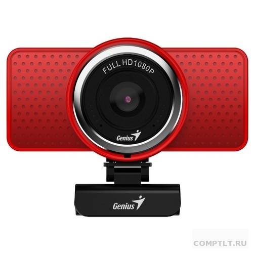 Web-камера Genius ECam 8000 Red 1080p Full HD, вращается на 360°, универсальное крепление, микрофон, USB 32200001401