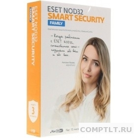 NOD32-ESM-1220BOX-1-3 ESET NOD32 Smart Security Family - универсальная лицензия на 1 год на 3 устройства или продление на 20 месяцев