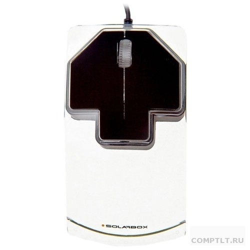 SolarBox X07 Black USB Travel Optical Mouse, 1000DPI, прозрачный корпус с LED-подсветкой