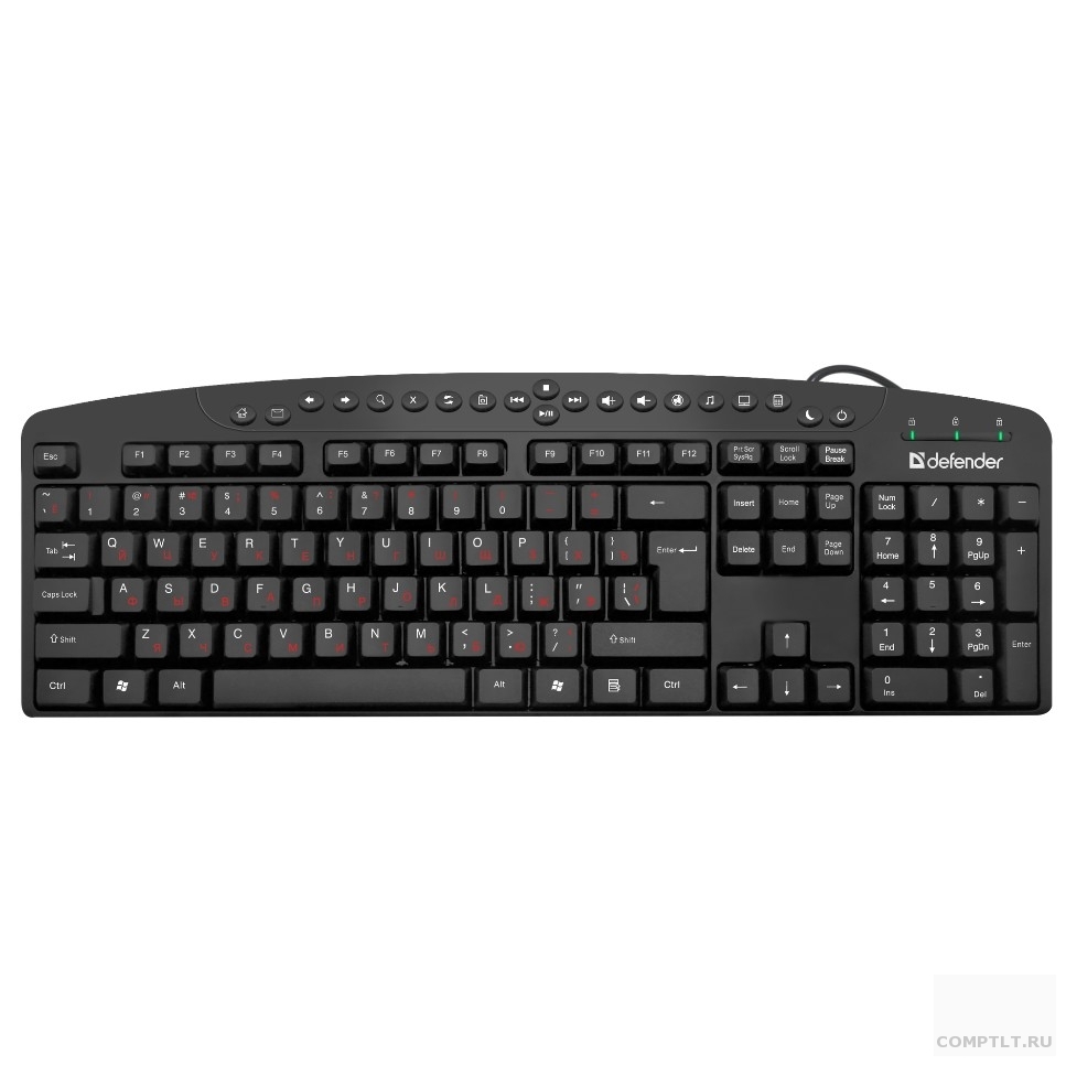 Defender Клавиатура Atlas HB-450 RU 45450 черный, мультимедиа 124 кн