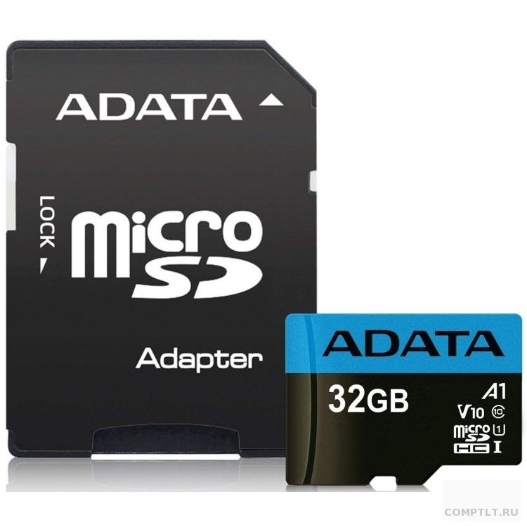 Micro SecureDigital 32Gb A-DATA AUSDH32GUICL10A1-RA1 MicroSDHC Class 10 UHS-I, SD adapter