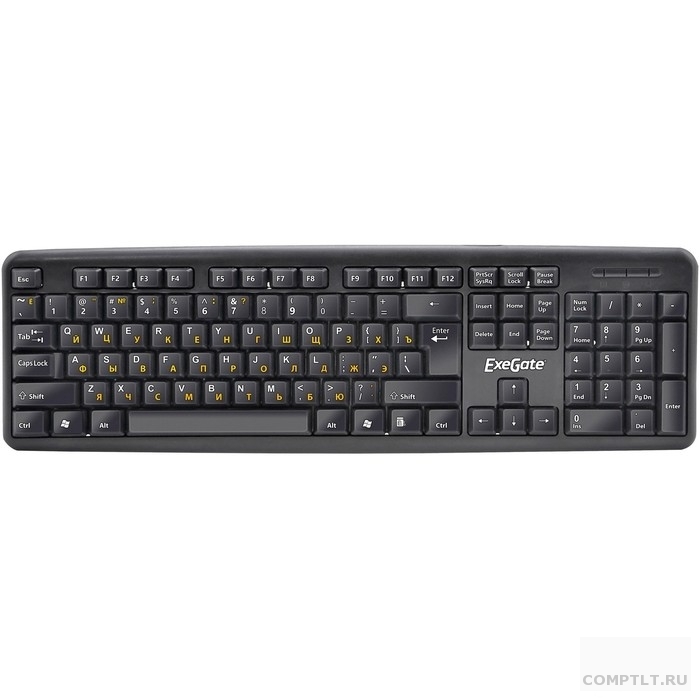 Exegate EX279940RUS Клавиатура Exegate LY-331L, USB, шнур 2м, черная, 104кл, Enter большой, OEM