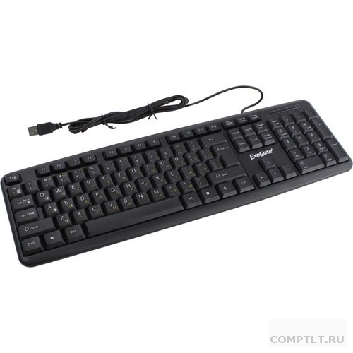 Exegate EX279938RUS Клавиатура Exegate LY-331L2, USB, шнур 2,2м, черная, 104кл, Enter большой, Color box