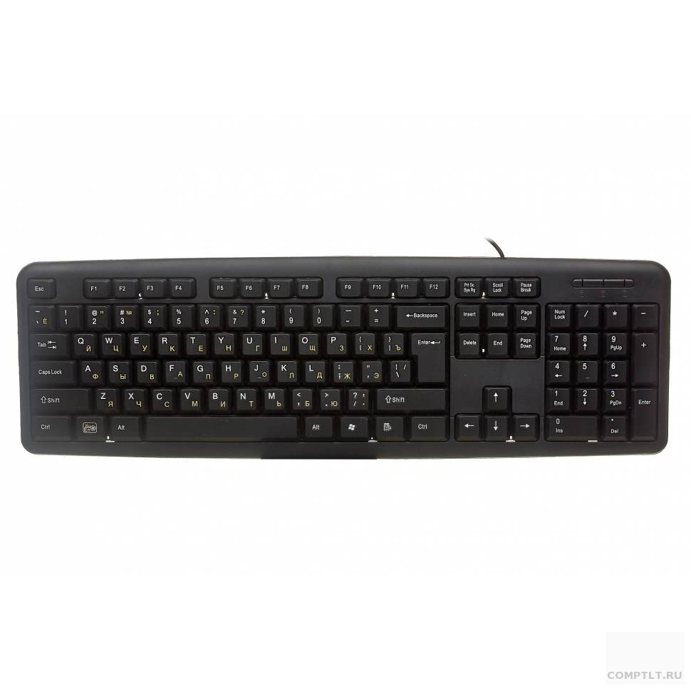 Exegate EX280433RUS Клавиатура Exegate LY-331RL, USB, RUS/LAT, шнур 2м, черная, 104кл, Enter большой, OEM