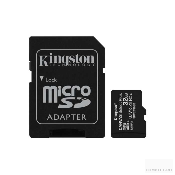 Micro SecureDigital 32Gb Kingston SDCS2/32GB MicroSDHC Class 10 UHS-I, SD adapter