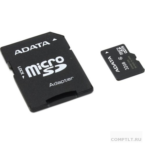 Micro SecureDigital 32Gb A-DATA AUSDH32GCL4-RA1 MicroSDHC Class 4 UHS-I, SD adapter