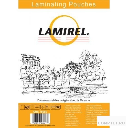 Пленка для ламинирования Fellowes 75мкм A3 100шт глянцевая Lamirel LA-78655
