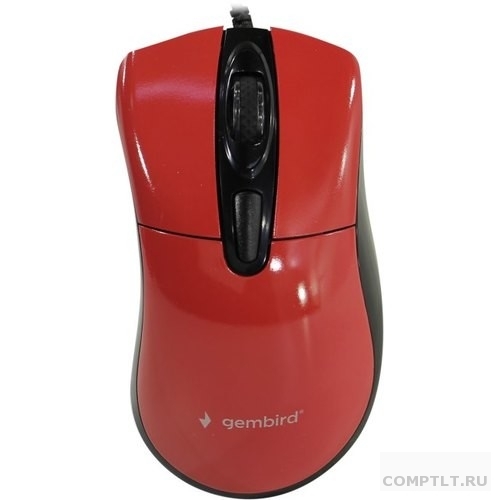 Gembird MOP-415-R Мышь, USB, красный, 3кн.колесо-кнопка, 2400DPI кабель 1.4м