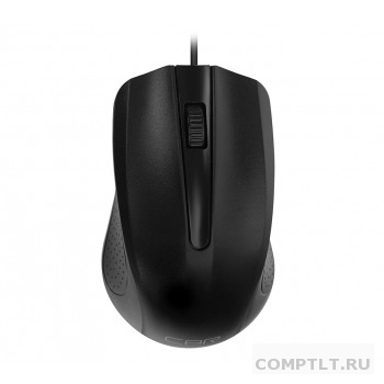 CBR CM 103 Black, Мышь проводная, оптическая, USB, 1000 dpi, 3 кнопки и колесо прокрутки, ABS-пластик, длина кабеля 1,5 м, цвет чёрный