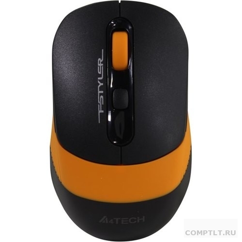 A-4Tech Мышь Fstyler FG10 черный/оранжевый оптическая 2000dpi беспроводная USB 1147568