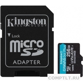 Micro SecureDigital 256Gb Kingston Canvas Go Plus UHS-I U3 A2  ADP 170/90 MB/s SDCG3/256GB