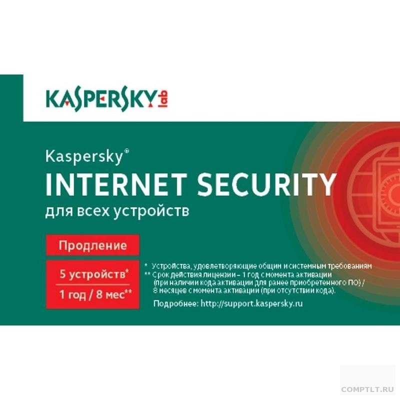 KL1939ROEFR Kaspersky Internet Security Russian Edition. 5-Device 1 year Renewal Card 1402781 909116