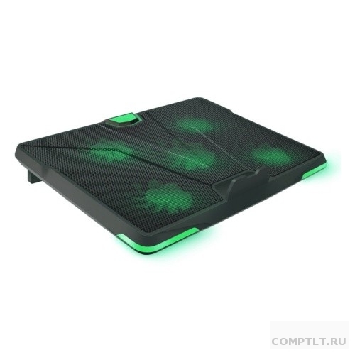 CROWN Подставка для ноутбука CMLS-132  до 19" Размер 39029530 мм , кулеры D110mm1 D85mm4, зелёная led подсветка, регулятор скорости, 3 уровня наклона