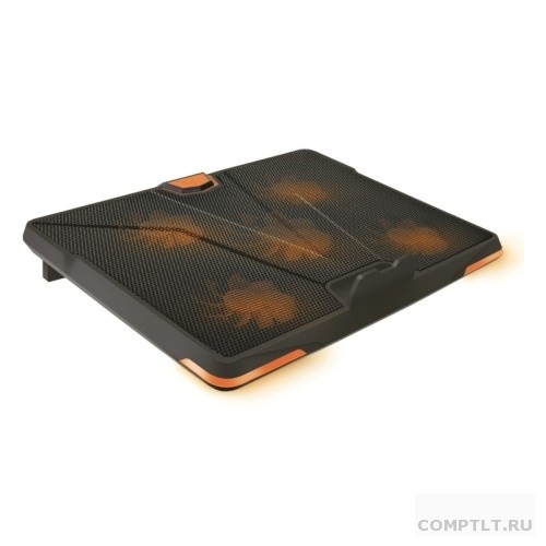 CROWN Подставка для ноутбука CMLS-133  до 19" Размер 39029530 мм , кулеры D110mm1 D85mm4, оранжевая led подсветка, регулятор скорости, 3 уровня наклона