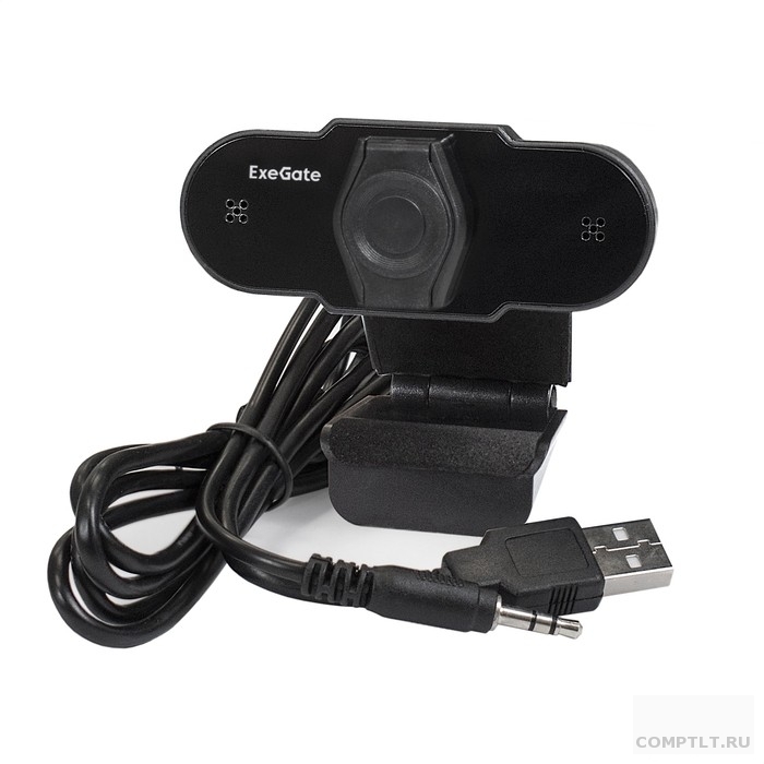 Exegate EX287384RUS Веб-камера ExeGate BlackView C310 матрица 1/3" 0,3 Мп, 640х480, 480P, шторка, USB, фиксированный фокус, микрофон с шумоподавлением, универсальное крепление, отверстие под штатив,
