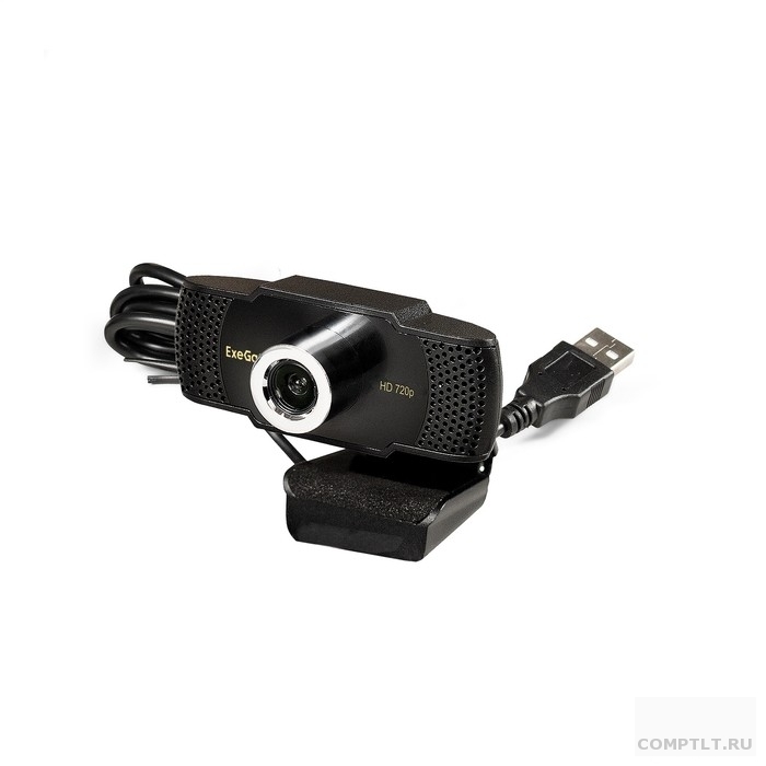 Exegate EX287377RUS Веб-камера ExeGate BusinessPro C922 HD матрица 1/3" 1,3 Мп, 1280х720, 720P, 30fps, 4-линзовый объектив, USB, микрофон с шумоподавлением, универсальное крепление, отверстие под шта