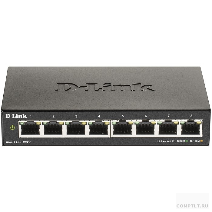 D-Link DGS-1100-08V2/A1A Настраиваемый L2 коммутатор с 8 портами 10/100/1000Base-T