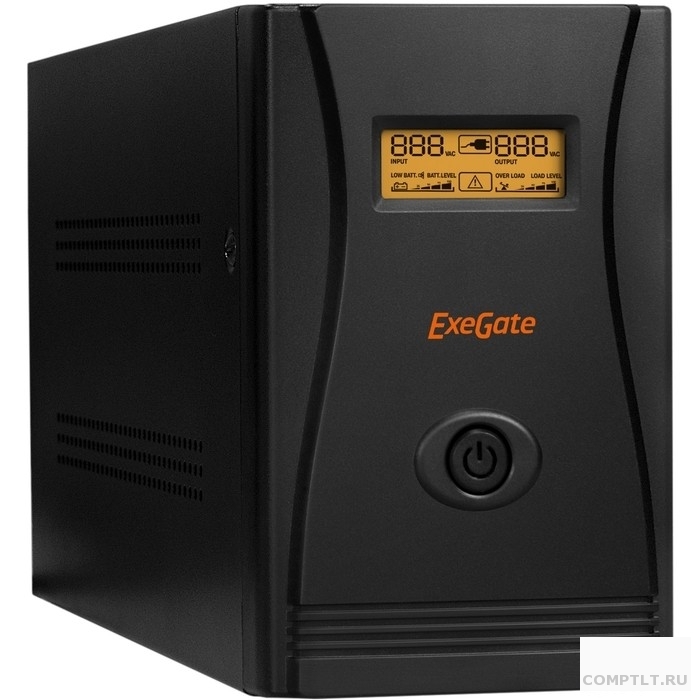 Exegate EP285484RUS ИБП ExeGate SpecialPro Smart LLB-1000.LCD.AVR.C13.RJ.USB 1000VA/650W, LCD, AVR, 6IEC-C13, RJ45/11, USB, black