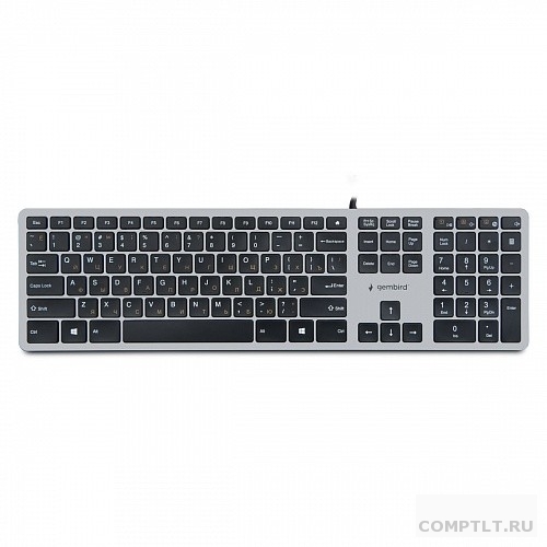 Клавиатура ноутбучного типа Gembird KB-8420,USB, ножничный механизм, клавиши управления громкостью, 104 клавиши, кабель 1,5м