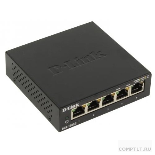 D-Link DGS-1005D/J2A Неуправляемый коммутатор с 5 портами 10/100/1000Base-T и функцией энергосбережения