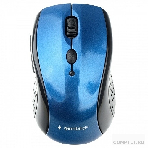 Gembird MUSW-425 Мышь беспроводная, синий, 2.4ГГц, 5кнколесо-мышка, 1000/1600/2400 DPI, оптический