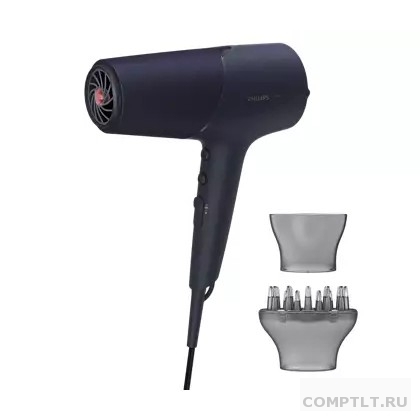 PHILIPS BHD510/00 Фен , 2300 Вт,6 режимов температуры и скорости, ThermoShield для 100 защиты волос от перегрева, ионизация х4, диффузор,синий металлик