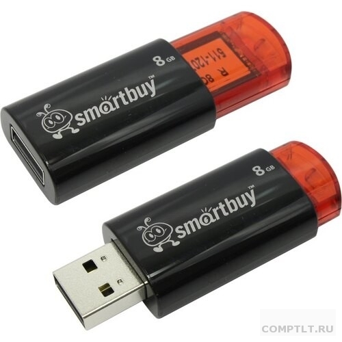 Smartbuy USB Drive 8GB Click Black-Red SB8GBCl-K