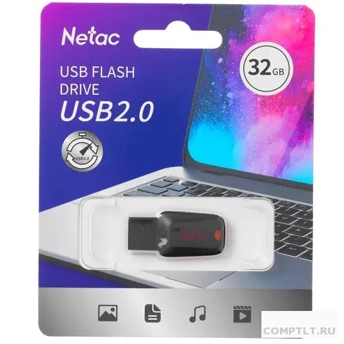 Netac USB Drive 32GB U197 USB2.0, retail version NT03U197N-032G-20BK