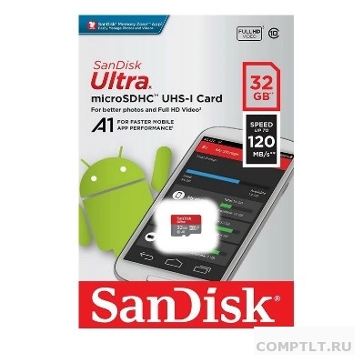 SecureDigital 32Gb SanDisk Class 10 Ultra UHS-I 120MB/s SDSQUA4-032G-GN6MN