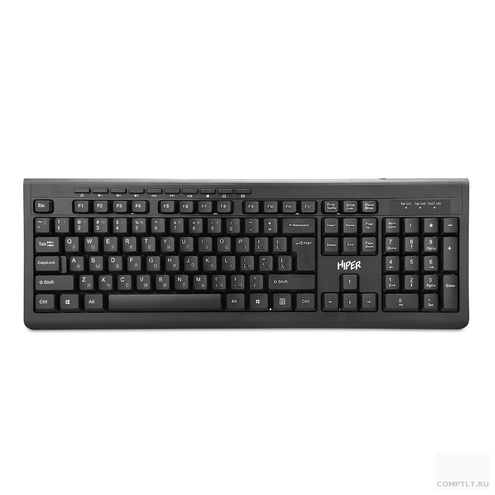 Проводная клавиатура HIPER OK-2000 Мебранная, 117к, кабель 1.5м, USB, мультимедиа
