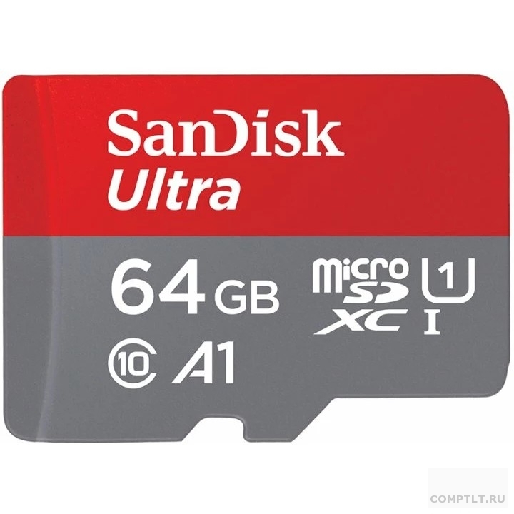 Micro SecureDigital 64GB SanDisk Ultra Class 10, UHS-I, R 120 МБ/с, SDSQUA4-064G-GN6MN без адаптера SD